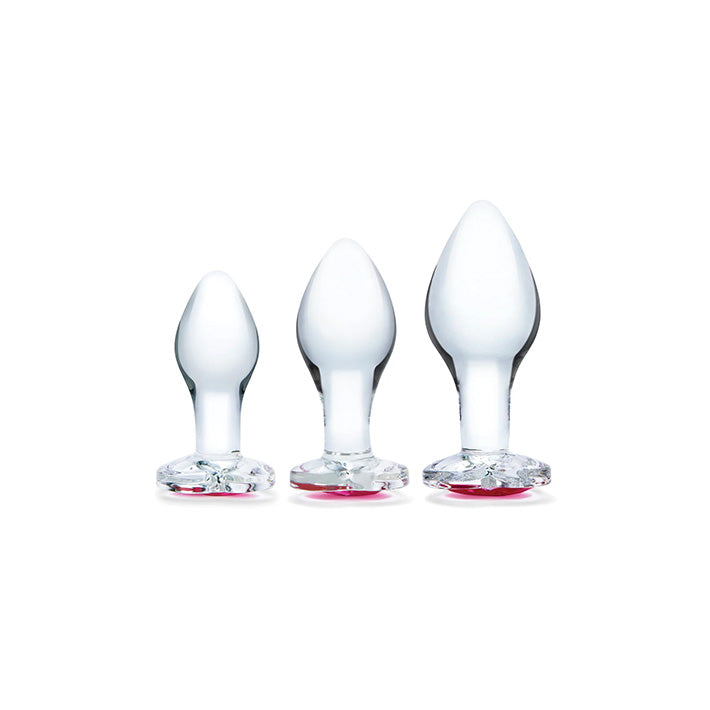 Glass Heart Jeweled Anal Training Kit Lovers Glass Heart Jeweled Anal Training Kit Lovers