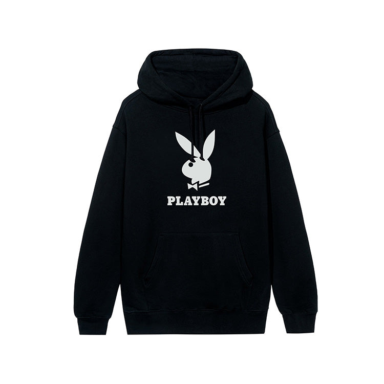 NWT Playboy Bunny Spellout Logo Beige Brown Hoodie Sweatshirt Lg