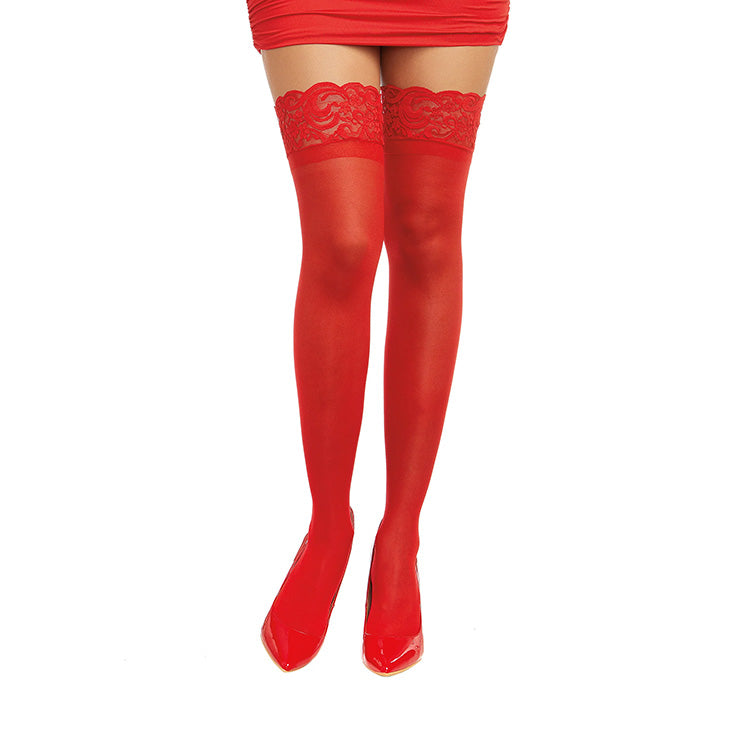 Dreamgirl_Sheer_Thigh_High_with_Stay_Up_Lace_Top_Red_Front