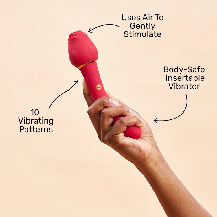 Rosegasm Twosome Dual Ended Suction Vibe Lovers Rosegasm Twosome Dual Ended Suction Vibe Lovers