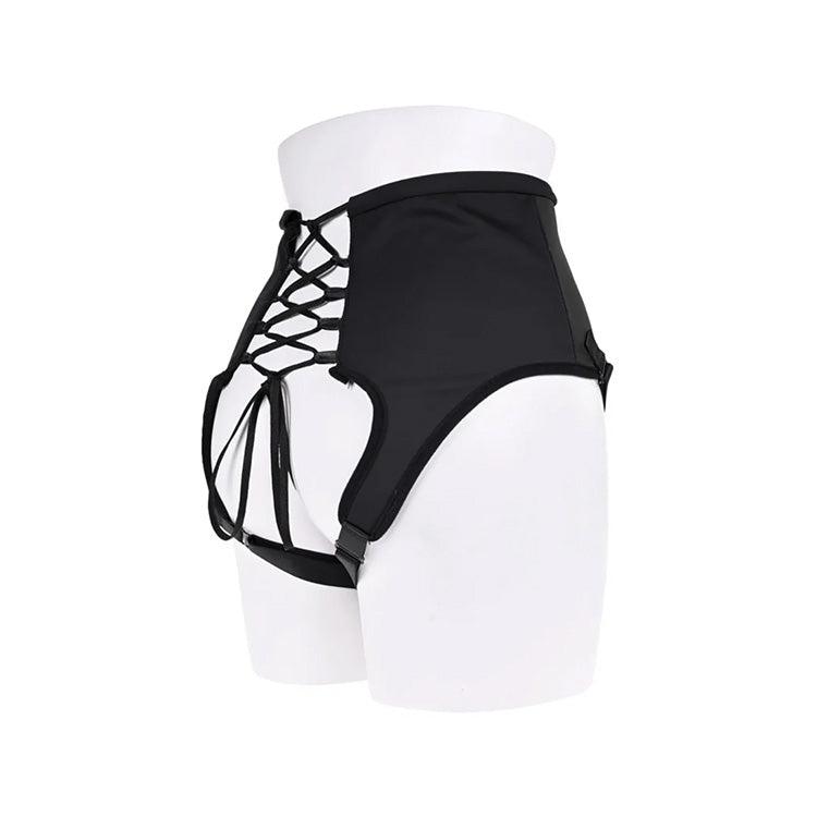 Sportsheets_High_Waisted_Corset_Strap_On_Harness_Back_Angle