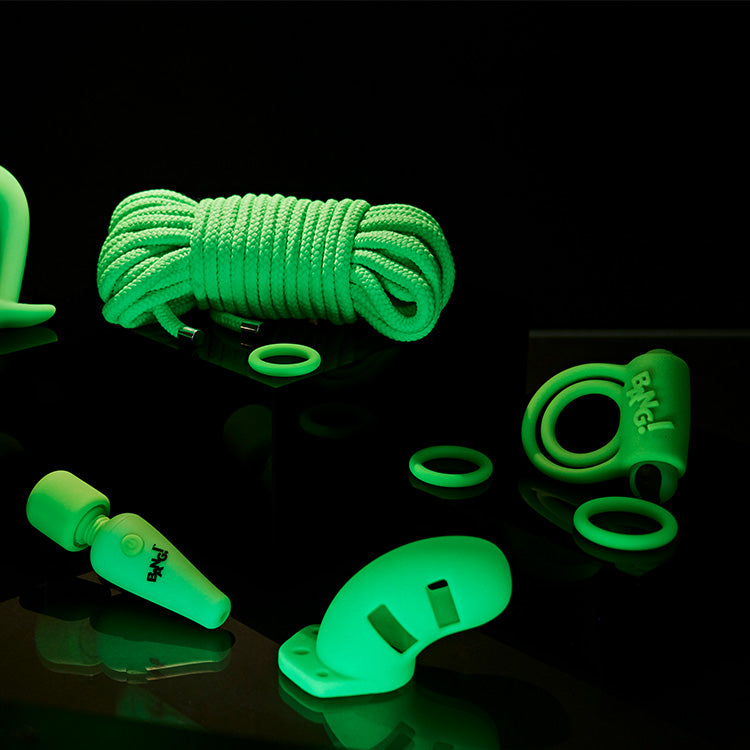 Bang! Glow-in-the-Dark Vibrating Cock Ring with Remote Lovers Bang! Glow-in-the-Dark Vibrating Cock Ring with Remote Lovers