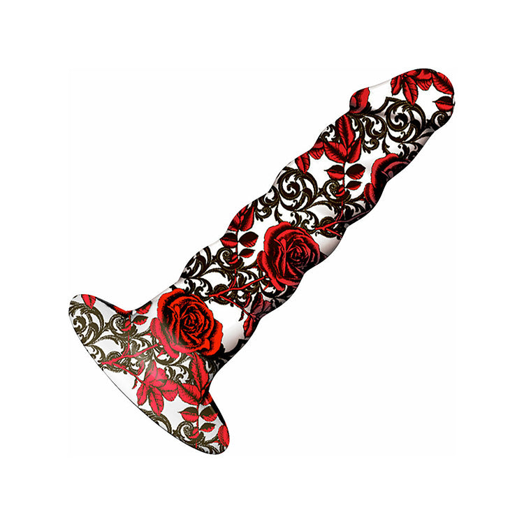 Collage_Iron_Rose_6in_Twisted_Silicone_Dildo_Side