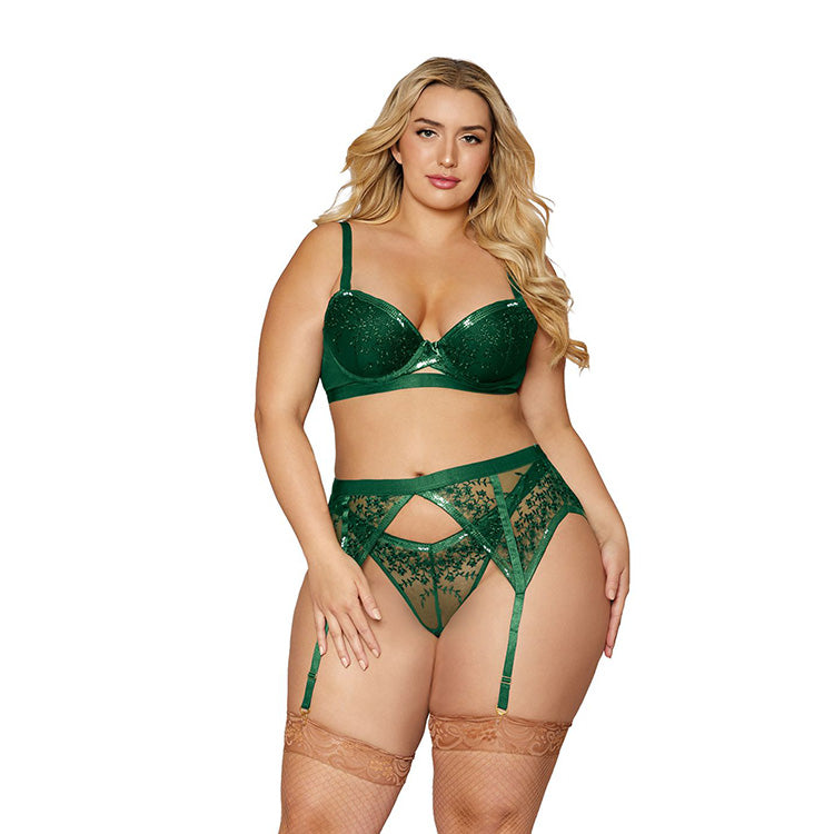 Dreamgirl_Emerald_Sequined_Floral_3pc_Set_Plus_Front