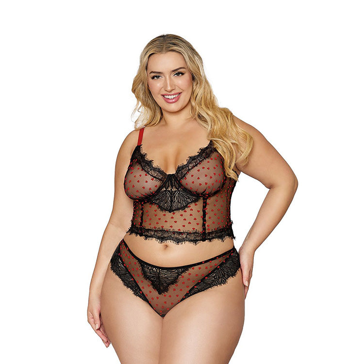Dreamgirl_Flocked_Heart_Mesh_Lace_Bustier_Set_Plus_Front