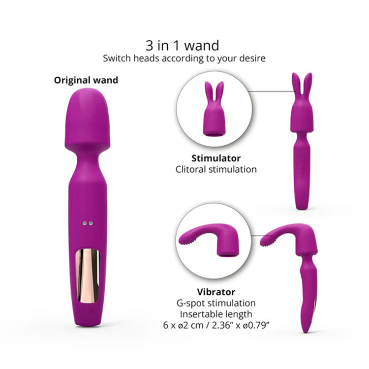 R-Evolution Vibrating Wand & Attachments Lovers R-Evolution Vibrating Wand & Attachments Lovers