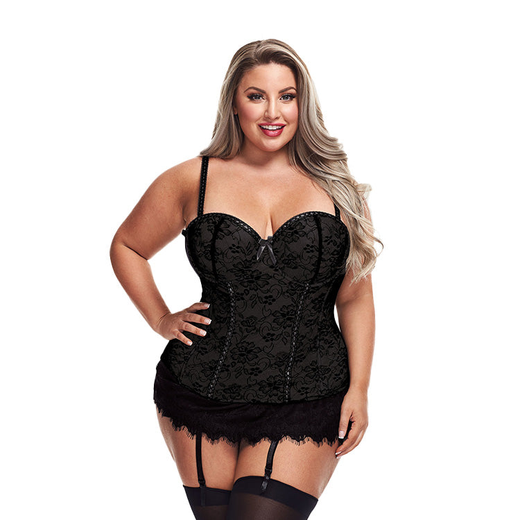 Luxe_Lace_Trim_Bustier_and_G_String_Black_Plus_Front