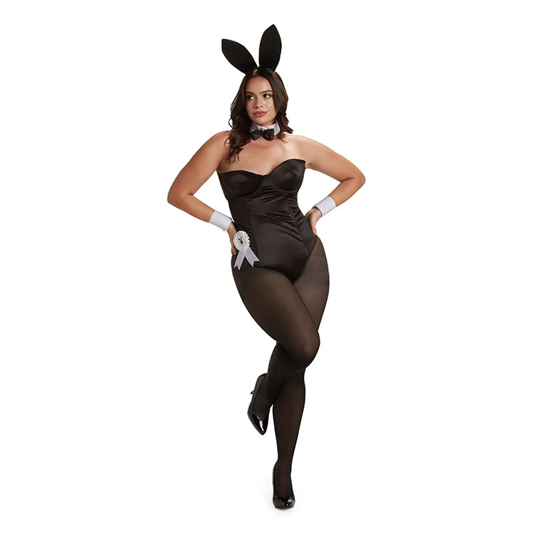 Playboy_Elegant_Bunny_Costume_Black_Plus_Front