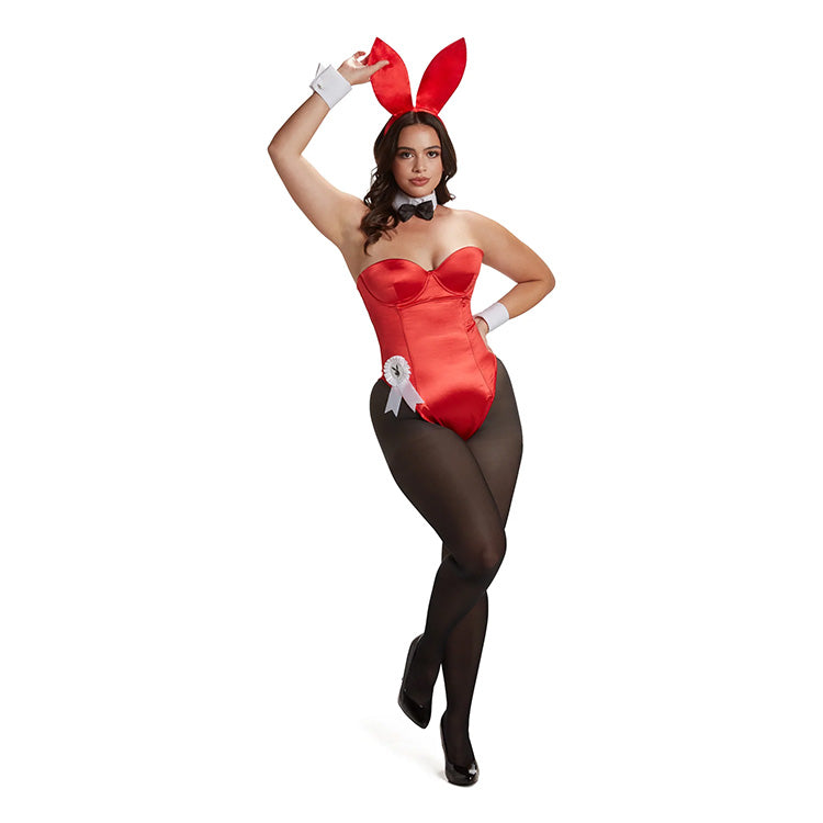 Playboy_Elegant_Bunny_Costume_Red_Plus_Front